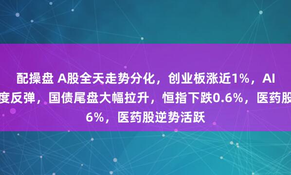 配操盘 A股全天走势分化，创业板涨近1%，AI硬件股再度反弹，国债尾盘大幅拉升，恒指下跌0.6%，医药股逆势活跃